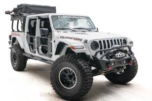 Fab Fours Bumpers & Off-Road Armor | 1350 Offroad - Fab Fours Stubby Bumper, with Pre-Runner Guard, Bare Steel - JL18-B4752-B - Image 3