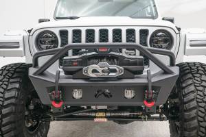Fab Fours Bumpers & Off-Road Armor | 1350 Offroad - Fab Fours Stubby Bumper, with Pre-Runner Guard, 2 Stage Matte Black Powder Coated - JL18-B4752-1 - Image 1