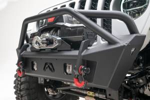Fab Fours Bumpers & Off-Road Armor | 1350 Offroad - Fab Fours Stubby Bumper, with Pre-Runner Guard, 2 Stage Matte Black Powder Coated - JL18-B4752-1 - Image 5