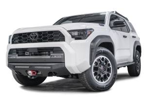 Fab Fours Bumpers & Off-Road Armor | 1350 Offroad - Fab Fours Semi Hidden Winch Mount, 1875-in Steel Construction, with LED Light Bar, Bare - T4R-N6851-B - Image 1