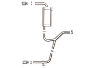 aFe Power Performance Parts & Installation | 1350 Offroad - aFe MACH Force-Xp 3 to 2-1/2-in Stainless Steel Axle-Back Exhaust with Polished Tip - 49-36349-P - Image 5