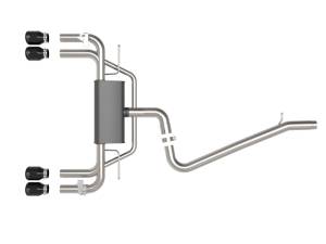aFe Power Performance Parts & Installation | 1350 Offroad - aFe MACH Force-Xp 3-in to 2-1/2-in Stainless Steel Cat-Back Exhaust System Black - 49-36442-B - Image 5