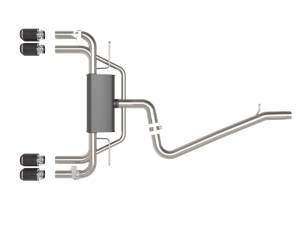 aFe Power Performance Parts & Installation | 1350 Offroad - aFe MACH Force-Xp 3-in to 2-1/2-in Stainless Steel Cat-Back Exhaust System Carbon - 49-36442-C - Image 5