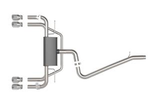 aFe Power Performance Parts & Installation | 1350 Offroad - aFe MACH Force-Xp 3-in to 2-1/2-in Stainless Steel Cat-Back Exhaust System Polished - 49-36442-P - Image 5