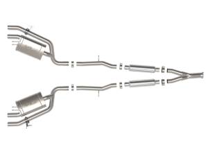 aFe Power Performance Parts & Installation | 1350 Offroad - aFe Gemini XV 3-in to 2-1/2 304 Stainless Steel Cat-Back Exhaust System with Cut-Out - 49-37034 - Image 5