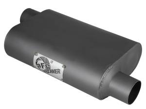 aFe Power Performance Parts & Installation | 1350 Offroad - aFe Scorpion Aluminized Steel Muffler 2-1/2-in ID Offset/Offset x 10-in W x 4-in H x 13-in L - Oval Body - 49M00003 - Image 2