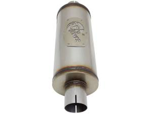 aFe Power Performance Parts & Installation | 1350 Offroad - aFe MACH Force-Xp 409 Stainless Steel Muffler 2-1/2-in ID Center/Center x 6-in Dia. x 14-in L - Round Body - 49M00007 - Image 4