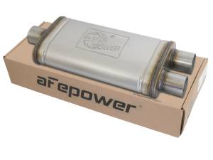 aFe Power Performance Parts & Installation | 1350 Offroad - aFe MACH Force-Xp 409 Stainless Steel Muffler 2-1/2-in ID Center/Dual-Outlet x 18-in L - Oval Body - 49M00009 - Image 2