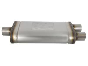 aFe Power Performance Parts & Installation | 1350 Offroad - aFe MACH Force-Xp 409 Stainless Steel Muffler 2-1/2-in ID Center/Dual-Outlet x 18-in L - Oval Body - 49M00009 - Image 3