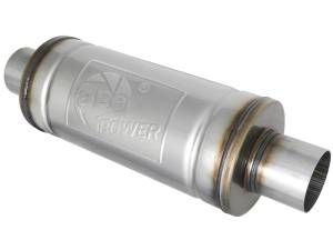 aFe Power Performance Parts & Installation | 1350 Offroad - aFe MACH Force-Xp 409 Stainless Steel Muffler 3-in ID Center/Center x 6-in Dia. x 14-in L - Round Body - 49M00012 - Image 1