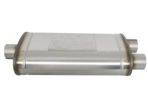 aFe Power Performance Parts & Installation | 1350 Offroad - aFe MACH Force-Xp 409 Stainless Steel Muffler 3-in ID Center/Dual-Outlet x 11-in W x 6-in H x 22-in L - Oval Body - 49M00015 - Image 3