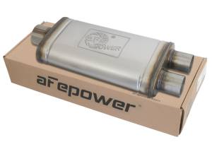 aFe Power Performance Parts & Installation | 1350 Offroad - aFe MACH Force-Xp 409 Stainless Steel Muffler 3-in ID Center/2-1/2 Dual-Outlet x 18-in L - Oval Body - 49M00018 - Image 2