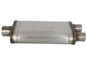 aFe Power Performance Parts & Installation | 1350 Offroad - aFe MACH Force-Xp 409 Stainless Steel Muffler 3-in ID Center/2-1/2 Dual-Outlet x 18-in L - Oval Body - 49M00018 - Image 3