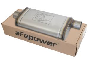 aFe Power Performance Parts & Installation | 1350 Offroad - aFe MACH Force-Xp 409 Stainless Steel Muffler 2-1/2-in ID Center/Offset x 9-in W x 4-in H x 18-in L - Oval Body - 49M00019 - Image 2