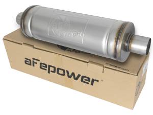aFe Power Performance Parts & Installation | 1350 Offroad - aFe MACH Force-Xp 409 Stainless Steel Muffler 2-1/2-in ID Center/Center 18-in L x 6-in Dia - Round Body - 49M00021 - Image 3