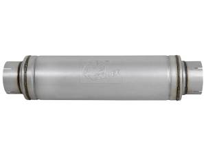 aFe Power Performance Parts & Installation | 1350 Offroad - aFe ATLAS Aluminized Steel Muffler 5-in ID Center/Center x 7-in Dia. x 24-in L - Round Body - 49M00023 - Image 2