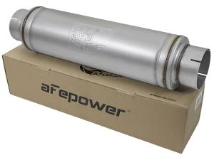aFe Power Performance Parts & Installation | 1350 Offroad - aFe ATLAS Aluminized Steel Muffler 5-in ID Center/Center x 7-in Dia. x 24-in L - Round Body - 49M00023 - Image 5