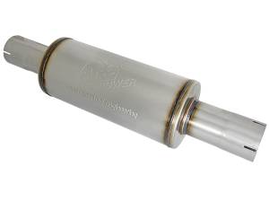 aFe Power Performance Parts & Installation | 1350 Offroad - aFe ATLAS Aluminized Steel Muffler 3-1/2-in ID Center/Center x 7-in Dia. X 16-in L - Round Body - 49M00025 - Image 2