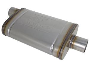 aFe Power Performance Parts & Installation | 1350 Offroad - aFe MACH Force-Xp 409 Stainless Steel Muffler 2-1/2-in ID Offset/Center x 9-in W x 4-in H x 14-in L - Oval Body - 49M00029 - Image 1