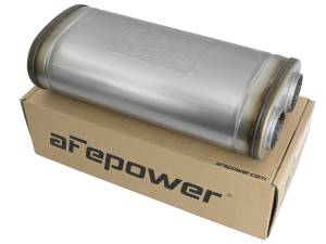 aFe Power Performance Parts & Installation | 1350 Offroad - aFe MACH Force-Xp 409 Stainless Steel Muffler 2-1/2-in ID Offset/Dual x 18-in L x 8-in W x 5-in H - Oval Body - 49M00033 - Image 1