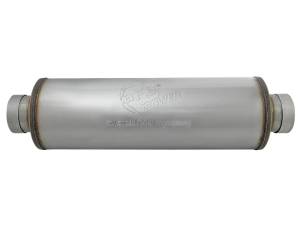 aFe Power Performance Parts & Installation | 1350 Offroad - aFe SATURN 4S 409 Stainless Steel Muffler 4-in ID Center/Center x 8-in Dia. x 30-in OAL - Round Body - 49M00038 - Image 5
