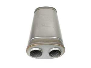 aFe Power Performance Parts & Installation | 1350 Offroad - aFe MACH Force-Xp 409 Stainless Steel Muffler 2-1/2-in Dual Inlet/Dual Outlet 5-in H x 8-in W x 18-in L - Oval Body - 49M00052 - Image 2