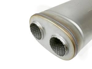 aFe Power Performance Parts & Installation | 1350 Offroad - aFe MACH Force-Xp 409 Stainless Steel Muffler 2-1/2-in Dual Inlet/Dual Outlet 5-in H x 8-in W x 18-in L - Oval Body - 49M00052 - Image 4