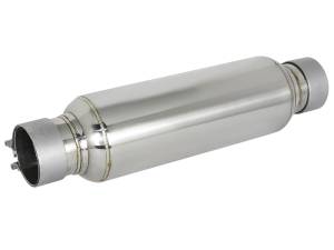 aFe Power Performance Parts & Installation | 1350 Offroad - aFe MACH Force-Xp 304 Stainless Steel Resonator 2-1/2-in Inlet/Outlet x 4-in Dia. x 12-in Body x 15-in Overall Length - 49M10003 - Image 1