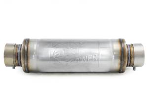 aFe Power Performance Parts & Installation | 1350 Offroad - aFe MACH Force-Xp 304 Stainless Steel Muffler 3-in ID Center/Center x 5-in Dia. x 19-in Overall Length - Round Body - 49M30059 - Image 2