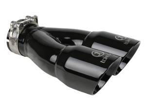 aFe Power Performance Parts & Installation | 1350 Offroad - aFe Takeda 304 Stainless Steel Clamp-on Exhaust Tip Black 2-1/2-in Inlet x 3-in Dual Outlet x 9-1/2-in L - 49T25364-B10 - Image 1