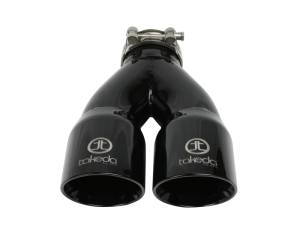 aFe Power Performance Parts & Installation | 1350 Offroad - aFe Takeda 304 Stainless Steel Clamp-on Exhaust Tip Black 2-1/2-in Inlet x 3-in Dual Outlet x 9-1/2-in L - 49T25364-B10 - Image 2