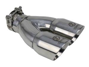 aFe Power Performance Parts & Installation | 1350 Offroad - aFe Takeda 304 Stainless Steel Clamp-on Exhaust Tip Polished 2-1/2-in Inlet x 3-in Dual Outlet x 9-1/2-in L - 49T25364-P10 - Image 1
