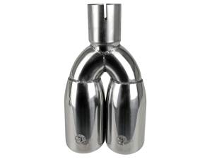 aFe Power Performance Parts & Installation | 1350 Offroad - aFe MACH Force-Xp 304 Stainless Steel Clamp-on Exhaust Tip Polished 2-1/2-in Inlet x 3-1/2-in Outlet X 12-in L - 49T25374-P12 - Image 3