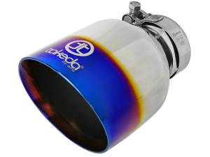 aFe Power Performance Parts & Installation | 1350 Offroad - aFe Takeda 304 Stainless Steel Clamp-on Exhaust Tip Blue Flame 2-1/2-in Inlet x 4-1/2-in Outlet x 7-in L - 49T25454-L07 - Image 1