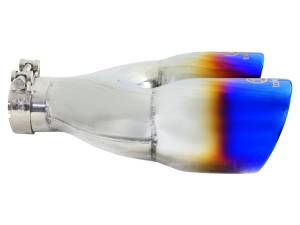 aFe Power Performance Parts & Installation | 1350 Offroad - aFe Takeda 304 Stainless Steel Clamp-on Exhaust Tip Blue Flame 2-1/2-in Inlet x 4-in Outlet x 12-in L - 49T25484-L121 - Image 2