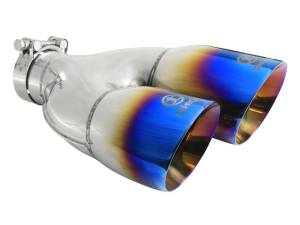 aFe Power Performance Parts & Installation | 1350 Offroad - aFe Takeda 304 Stainless Steel Clamp-on Exhaust Tip Blue Flame 2-1/2-in Inlet x 4-in Outlet x 12-in L - 49T25484-L122 - Image 1