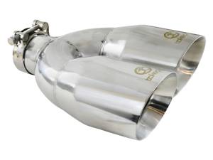 aFe Power Performance Parts & Installation | 1350 Offroad - aFe Takeda 304 Stainless Steel Clamp-on Exhaust Tip Polished 2-1/2-in Inlet x 4-in Outlet x 12-in L - 49T25484-P121 - Image 1