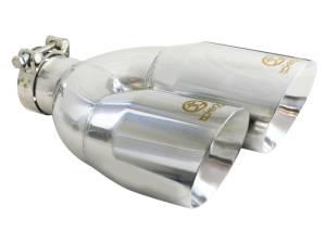 aFe Power Performance Parts & Installation | 1350 Offroad - aFe Takeda 304 Stainless Steel Clamp-on Exhaust Tip Polished 2-1/2-in Inlet x 4-in Outlet x 12-in L - 49T25484-P122 - Image 1