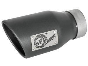 aFe Power Performance Parts & Installation | 1350 Offroad - aFe MACH Force-Xp 409 Stainless Steel Clamp-on Exhaust Tip High-Temp Metallic Black 3-in Inlet x 4-1/2-in Outlet x 9-in L - 49T30452-B091 - Image 1