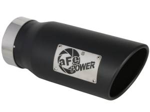 aFe Power Performance Parts & Installation | 1350 Offroad - aFe MACH Force-Xp 409 Stainless Steel Clamp-on Exhaust Tip Black 4-in Inlet x 5-in Outlet x 12-in L - 49T40501-B12 - Image 1