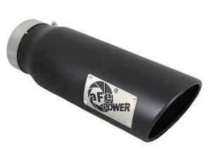 aFe Power Performance Parts & Installation | 1350 Offroad - aFe MACH Force-Xp 409 Stainless Steel Clamp-on Exhaust Tip Black 4-in Inlet x 5-in Outlet x 15-in L - 49T40501-B15 - Image 1