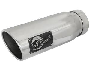 aFe Power Performance Parts & Installation | 1350 Offroad - aFe MACH Force-Xp 304 Stainless Steel Clamp-on Exhaust Tip Polished Left Side Exit 4-in Inlet x 5-in Outlet x 12-in L - 49T40502-P12 - Image 1