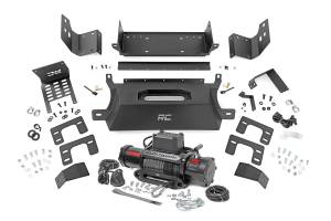 Rough Country Lift Kits & Suspension | 1350 Offroad - Rough Country Winch Mounting Plate, with PRO1200S Winch, Winch Skid Plate, Winch Controller Extension, Hardware - 51059 - Image 1