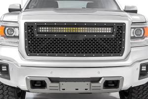 Rough Country Lift Kits & Suspension | 1350 Offroad - Rough Country Mesh Grille with LED, 30-in, Dual Row Black Series LED with Amber DRL - 70190BDA - Image 2