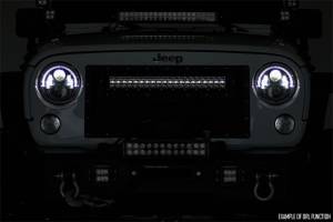 Rough Country Lift Kits & Suspension | 1350 Offroad - Rough Country Mesh Grille with LED, 30-in, Dual Row Black Series LED with Amber DRL - 70190BDA - Image 4