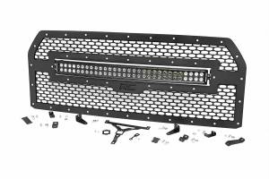 Rough Country Lift Kits & Suspension | 1350 Offroad - Rough Country Laser-Cut Mesh Replacement Grille, Brackets, Black Powdercoat - 70193 - Image 1