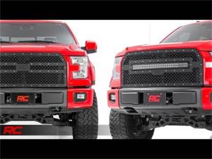 Rough Country Lift Kits & Suspension | 1350 Offroad - Rough Country Laser-Cut Mesh Replacement Grille, Black Powdercoat, Brackets - 70191 - Image 4