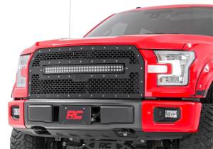 Rough Country Lift Kits & Suspension | 1350 Offroad - Rough Country Mesh Grille with LED, 30-in, Dual Row Black Series LED with Cool White DRL - 70193DRL - Image 3