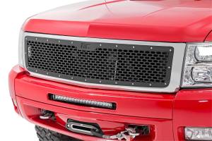 Rough Country Lift Kits & Suspension | 1350 Offroad - Rough Country Laser-Cut Mesh Replacement Grille, Black Powdercoat, Brackets - 70194 - Image 3