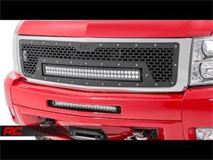 Rough Country Lift Kits & Suspension | 1350 Offroad - Rough Country Laser-Cut Mesh Replacement Grille, Black Powdercoat, Brackets - 70194 - Image 5